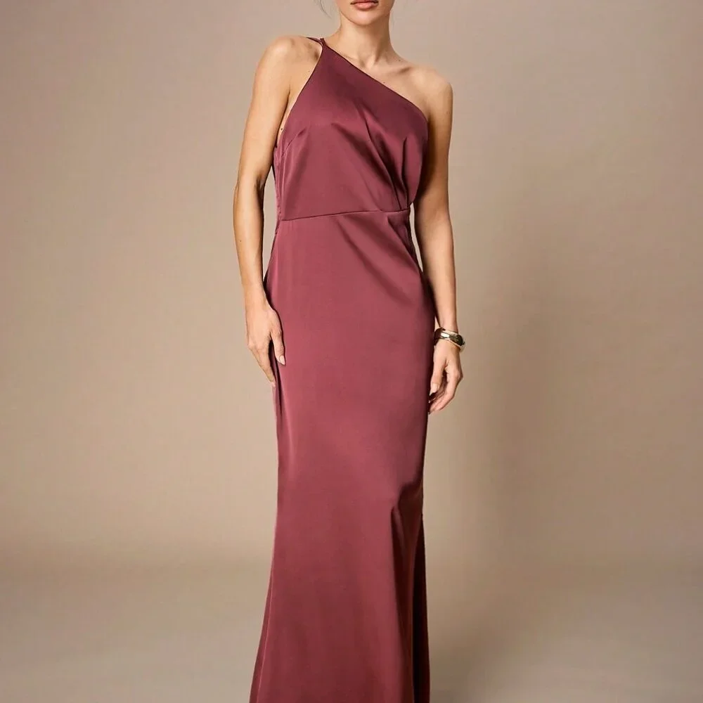 Red Violet Party Women's Mermaid Hem Lace Patchwork Backless Long Dresses - Picture 5 of 8